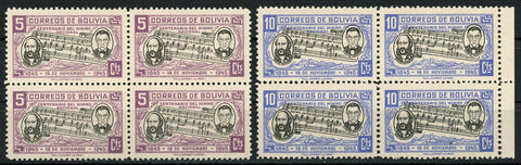 Bolivia National Hymn Anthem Centenary Block of 4 Stamps MNH