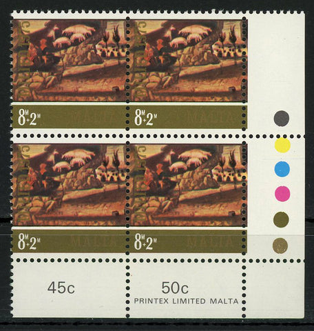 Malta Painting Mural Animals Landscape Art Block of 4 Stamps MNH