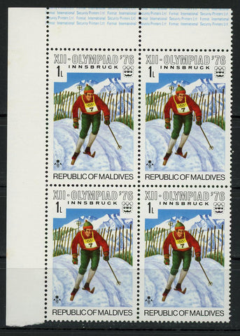Olympic Games Innsbruck Sports 1976 Block of 4 Stamps MNH