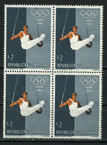 Olympic Games Roma 1960 Gymnastics Sports Block of 4 Stamps MNH