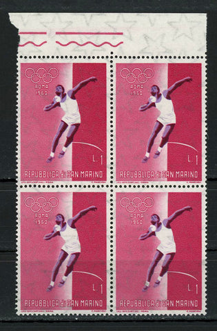 Olympic Games Shot Put Roma 1960 Sports Block of 4 Stamps MNH