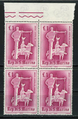 The Saracen Joust of Arezzo Sport Block of 4 Stamps MNH