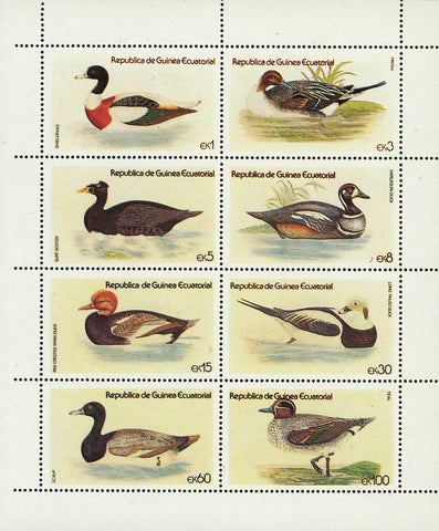 Ducks Bird Pintail Teal Scalp Surf Scoter Souvenir Sheet of 8 Stamps MNH