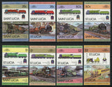 Train Steam Locomotive Duke of Sutherland Serie Set of 8 Blocks of 2 Stamps MNH