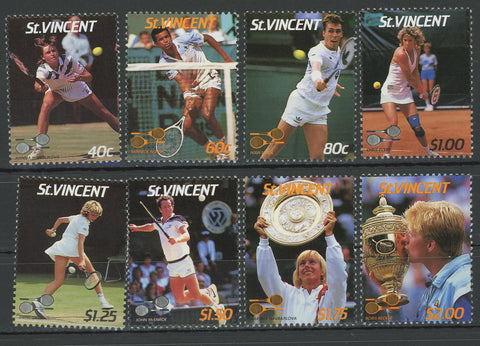 Tennis Players John Mcenroe Ivan Lendl Serie Set of 8 Stamps Mint NH