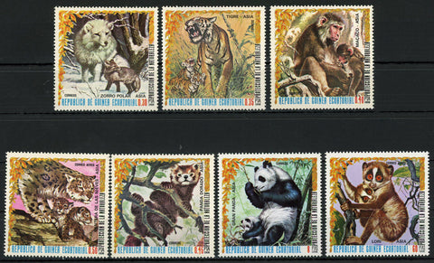 Nature Protection Wild Animals Asia Panda Tiger Serie Set of 7 Stamps MNH