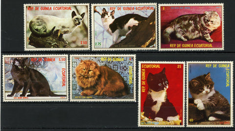 Cat Pet Red Tabby Silver Tabby Brown Burmese Serie Set of 7 Stamps MNH