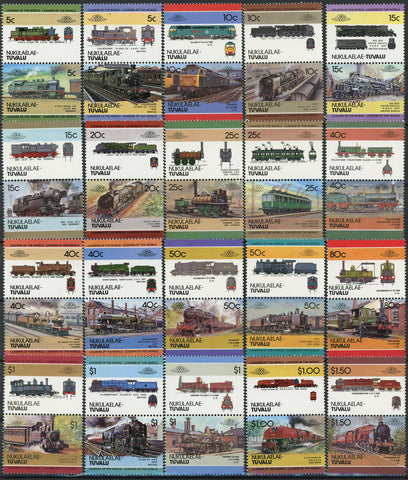 Locomotive Germany UK France Canada Serie Set of 20 Blocks of 2 Stamps MNH