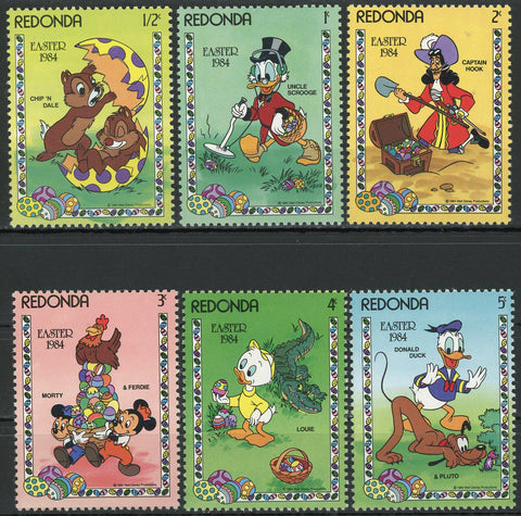 Easter 1984 Disney Cartoons Donald Duck Pluto Louie Serie Set of 6 Stamps MNH
