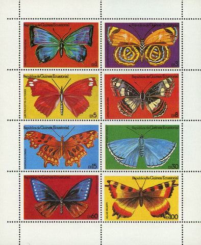 Exotic Butterfly Insect Excelsior Aglas Papilio S/S of 8 Stamps MNH