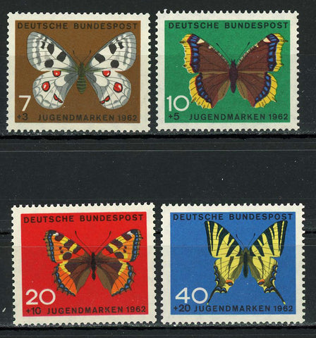 Germany Butterfly Insect 1962 Serie Set of 4 Stamps MNH