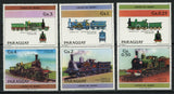 Paraguay Locomotive Cornwall Pegasus Serie Set of 3 Blocks of 2 Stamps MNH