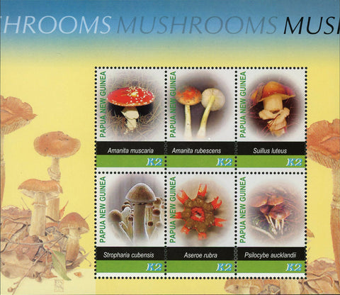 Mushrooms Amanita Souvenir Sheet of 6 Stamps MNH