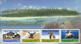 Turtle Endangered Marine Fauna Papua New Guinea Souvenir Sheet of 4 Stamps MNH