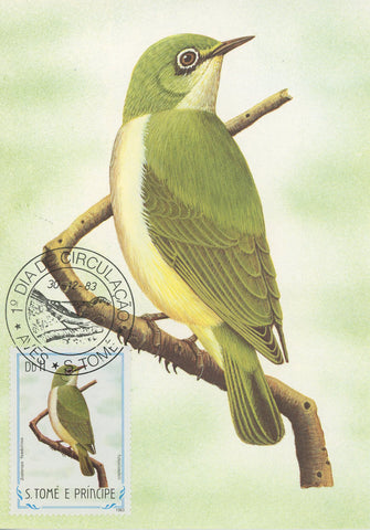 First Day Cover Postcard Bird Tchinlintchili Zosterops Ficedulinus 1983