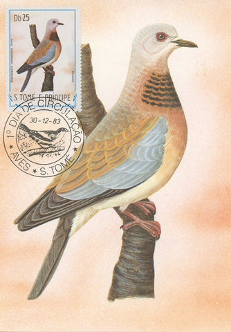First Day Cover Postcard Bird Curucuco Stigmatopelia Senegalensis Thome 1983