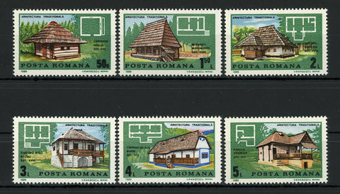 Romania Traditional Architecture House Nature Serie Stamp Set of 6 MNH