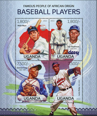Baseball African Players Stamp Willie Mays Souvenir Sheet of 4 Mint NH