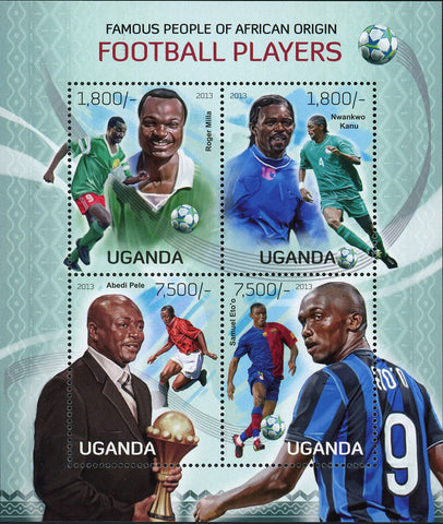 Football African Players Stamp Roger Milla Souvenir Sheet of 4 Mint NH