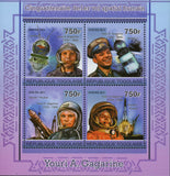 Yuri Gagarin Stamp Astronaut Space Flight Souvenir Sheet of 4 Mint NH