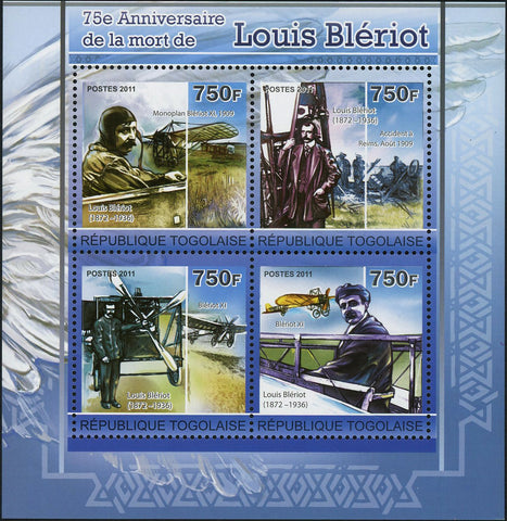 Louis Bleriot Stamp Historical Figure Souvenir Sheet of 4 Mint NH