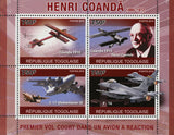 Henri Coanda Stamp Historical Figure Airplane Souvenir Sheet of 4 Mint NH