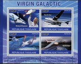Virgin Galactic Stamp Spaceflight North Star Space Souvenir Sheet of 4 Mint NH