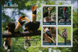 Hornbill Stamp Bird Nature Flower Souvenir Sheet of 4 Mint NH