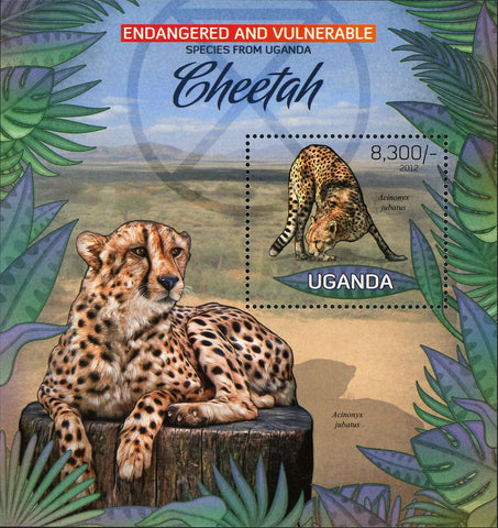 Cheetah Stamp Wild Animal Endangered Species Souvenir Sheet Mint NH