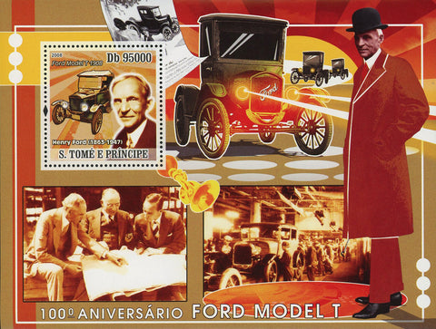 Ford Model T Stamp Henry Ford Car Automobile Souvenir Sheet Mint NH
