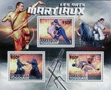 Martial Arts Stamp Kung Fu Judo Kendo Taekwondo Souvenir Sheet of 3 Mint NH