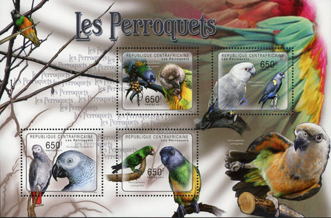 Parrot Stamp Bird Psittacines Souvenir Sheet of 4 Mint NH