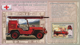 Firefighter Stamp Antique Car Transportation Bickle-Seagrave Ford Souvenir Sheet