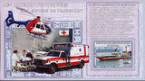 Firefighter Stamp Transportation Ambulance Helicopter Boat Red Cross Souvenir Sh