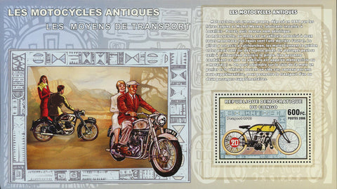 Motorcycle Stamp Peugeot 1913 Transportation Souvenir Sheet MNH