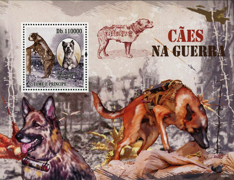 War Dogs Stamp Military Domestic Animals Pet Souvenir Sheet MNH