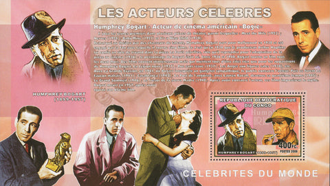 Famous Actors Humphrey Bogart Souvenir Sheet Mint NH
