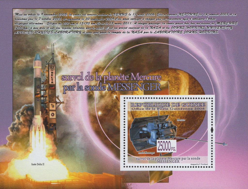 Messenger Probe Mercury Planet Souvenir Sheet Mint NH