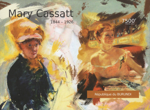 Art Painter Paintings Stamp Mary Cassatt Imperforated  Souv. Sheet MNH