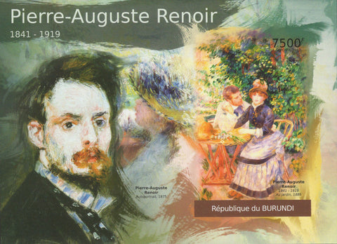 Art Painter Stamp Pierre-Auguste Renoir Imperforated Souv. Sheet MNH