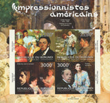 American Impressionists Painters Imperforated S/S of 4 Stamps MNH