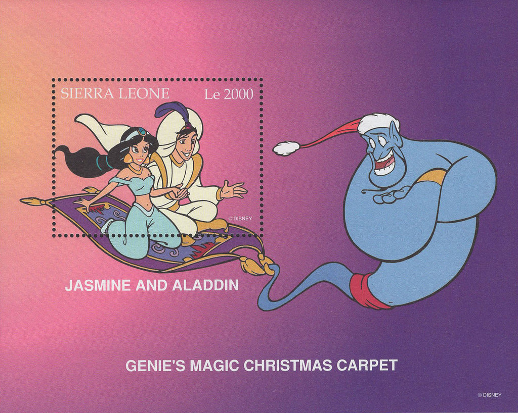 Sierra Leone Jasmine Aladdin Genie's Magic Christmas Carpet Souvenir Sheet MNH