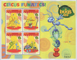 Palau Circus Funatics A Bug's Life Disney Pixar Souvenir Sheet of 4 Stamps Mint
