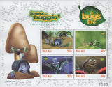 Palau Keep On Buggin' A Bug's Life Disney Pixar Souvenir Sheet of 4 Stamps MNH