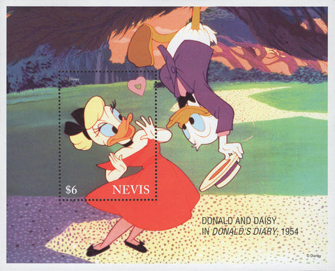 Nevis Donald Daisy Disney Souvenir Sheet Mint NH