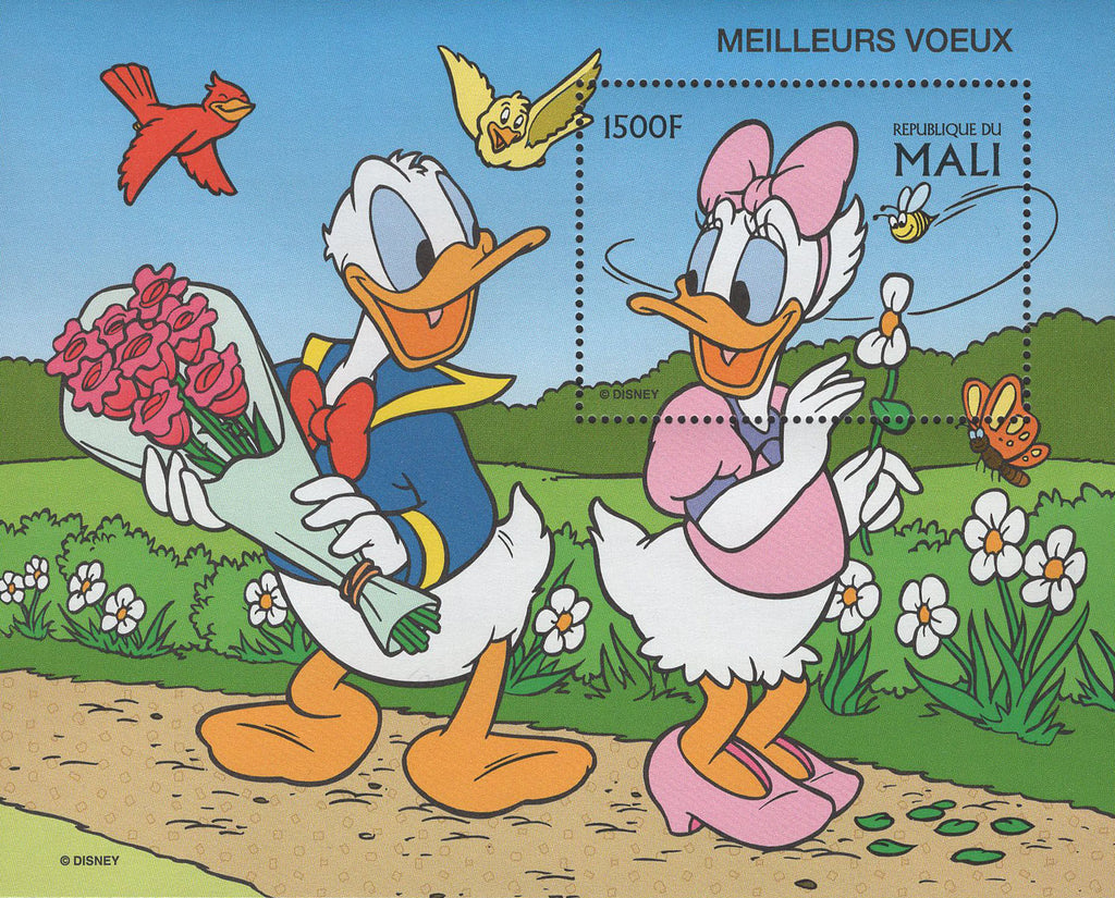 Mali Best Wishes Donald Daisy Disney Souvenir Sheet Mint NH
