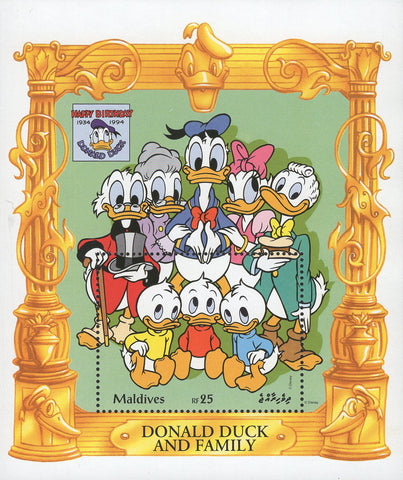 Disney Stamp Donald Duck Family Disney Souvenir Sheet Mint NH