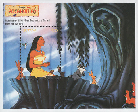 Guyana Pocahontas Grandmother Willow Disney Souvenir Sheet MNH