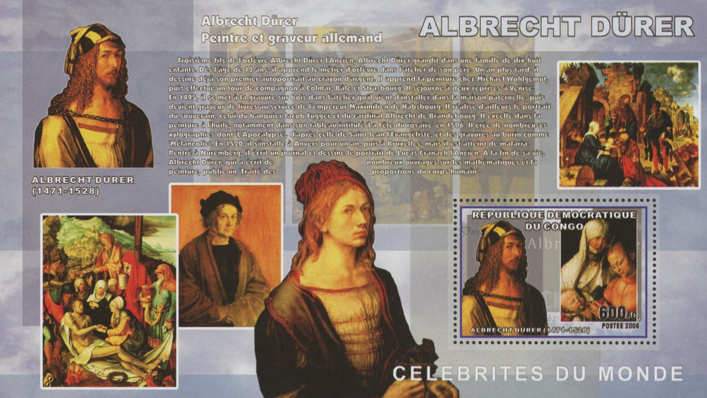 Albrecht Dürer Stamp Famous German Painter Printmaker Art Sov. Sheet MNH
