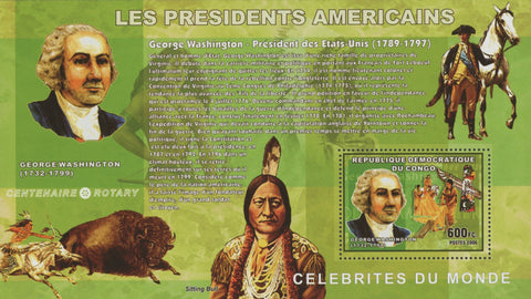 George Washington Stamp American President Souvenir Sheet Mint NH